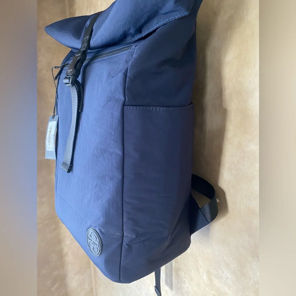 Ted Baker London Navy Blue Roll-Top Backpack NWT OSFM Adjustable - Picture 5 of 11
